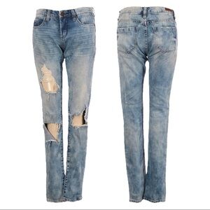 Blank NYC Distressed Busted Knee Acid Tie Dye Wash Skinny Jeans Size 25